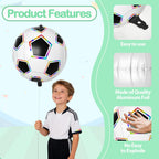 Biapian 6 Pcs Soccer Balloons – 22-Inch Large 4D Foil Balloons with Colorful Edges for Sports Themed Parties