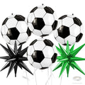 Biapian Soccer Balloons - 6-Piece 22" Foil Balloons for Soccer Theme Parties