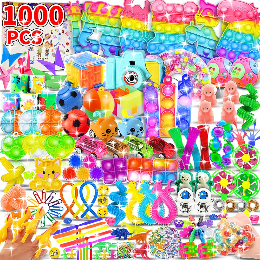 BicMan 1000pcs Party Favors & Fidget Toys Pack — Kids Gifts, Classroom Prizes, Pinata Fillers
