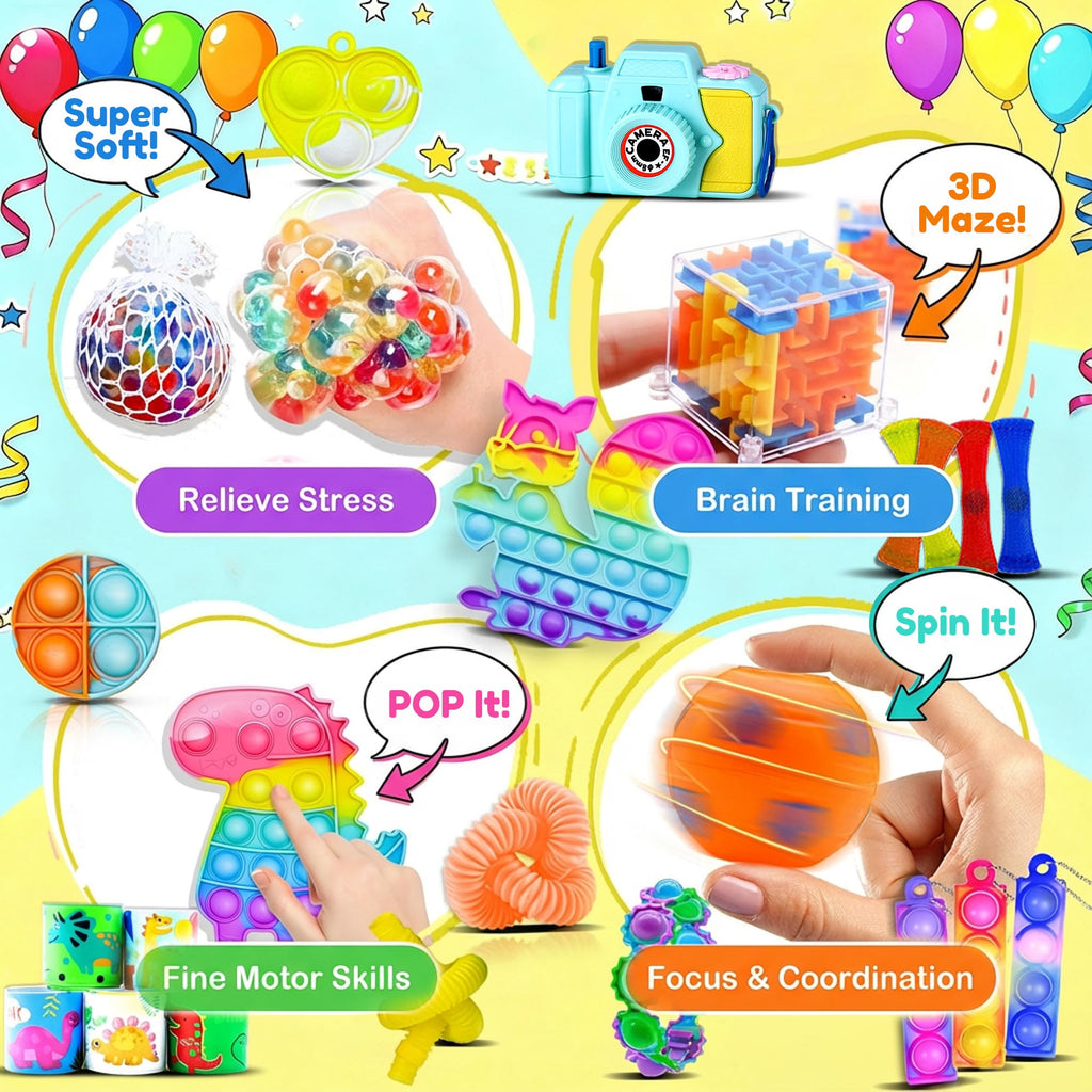 BicMan 2000pcs Bulk Party Favors & Fidget Toys Pack | Classroom Prizes, Party Bags & Gift Giveaways