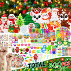 BicMan 801PCS Christmas Party Favors for Kids – Treasure Box Prizes, Fidget Keychains & Classroom Rewards Bulk Pack