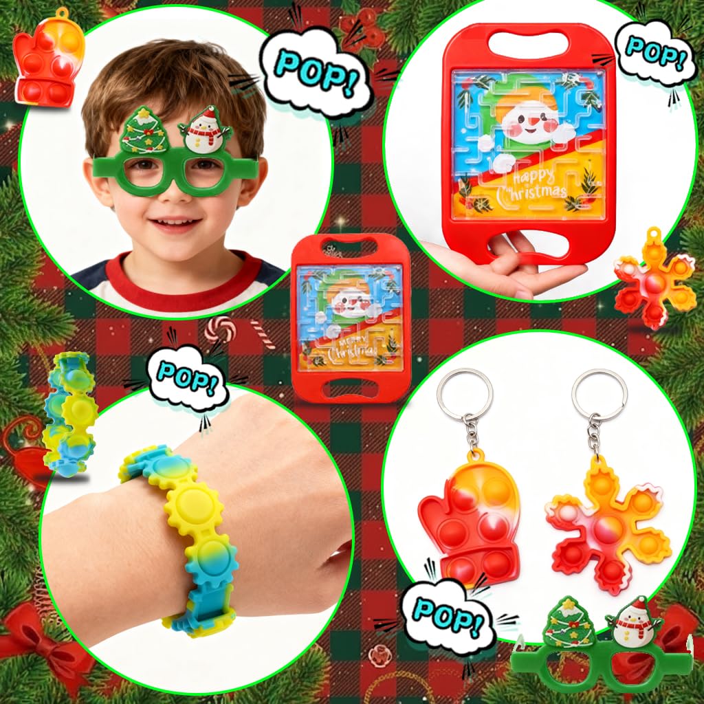 BicMan 801PCS Christmas Party Favors for Kids – Treasure Box Prizes, Fidget Keychains & Classroom Rewards Bulk Pack