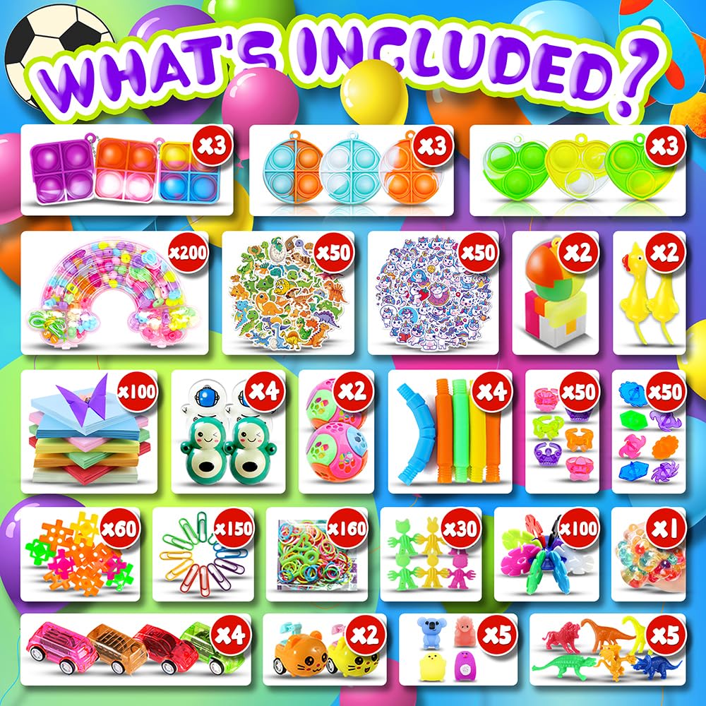 BicMan 1000pcs Party Favors & Fidget Toys Pack — Kids Gifts, Classroom Prizes, Pinata Fillers