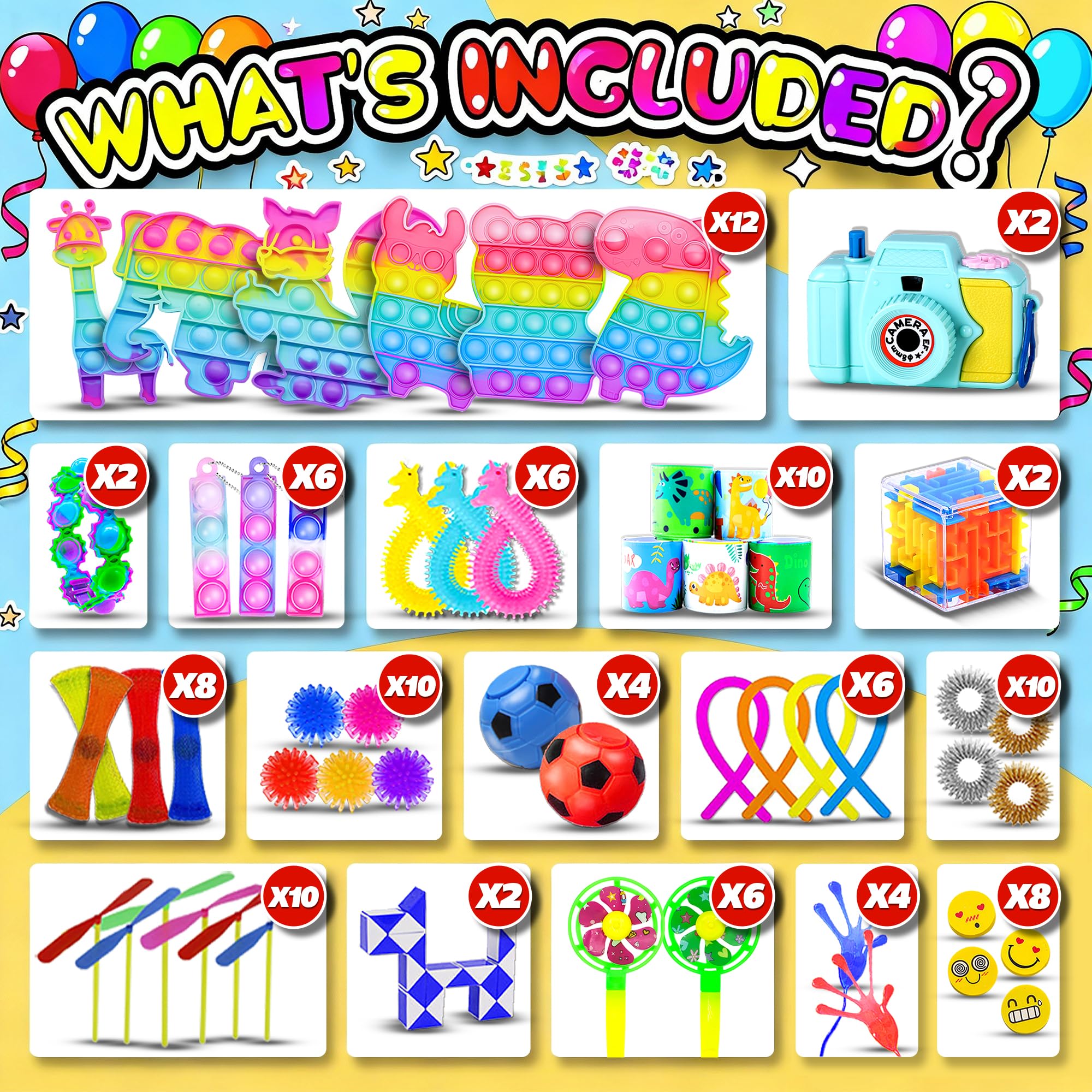 BicMan 2000pcs Bulk Party Favors & Fidget Toys Pack | Classroom Prizes, Party Bags & Gift Giveaways