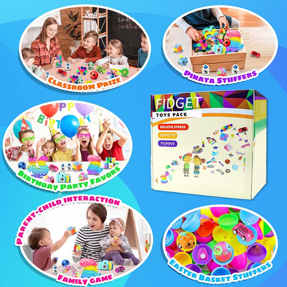 BicMan 1000pcs Party Favors & Fidget Toys Pack — Kids Gifts, Classroom Prizes, Pinata Fillers