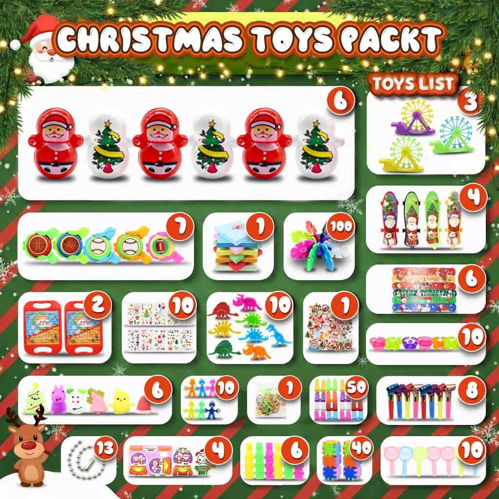BicMan 801PCS Christmas Party Favors for Kids – Treasure Box Prizes, Fidget Keychains & Classroom Rewards Bulk Pack