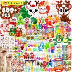 BicMan 801PCS Christmas Party Favors for Kids – Treasure Box Prizes, Fidget Keychains & Classroom Rewards Bulk Pack