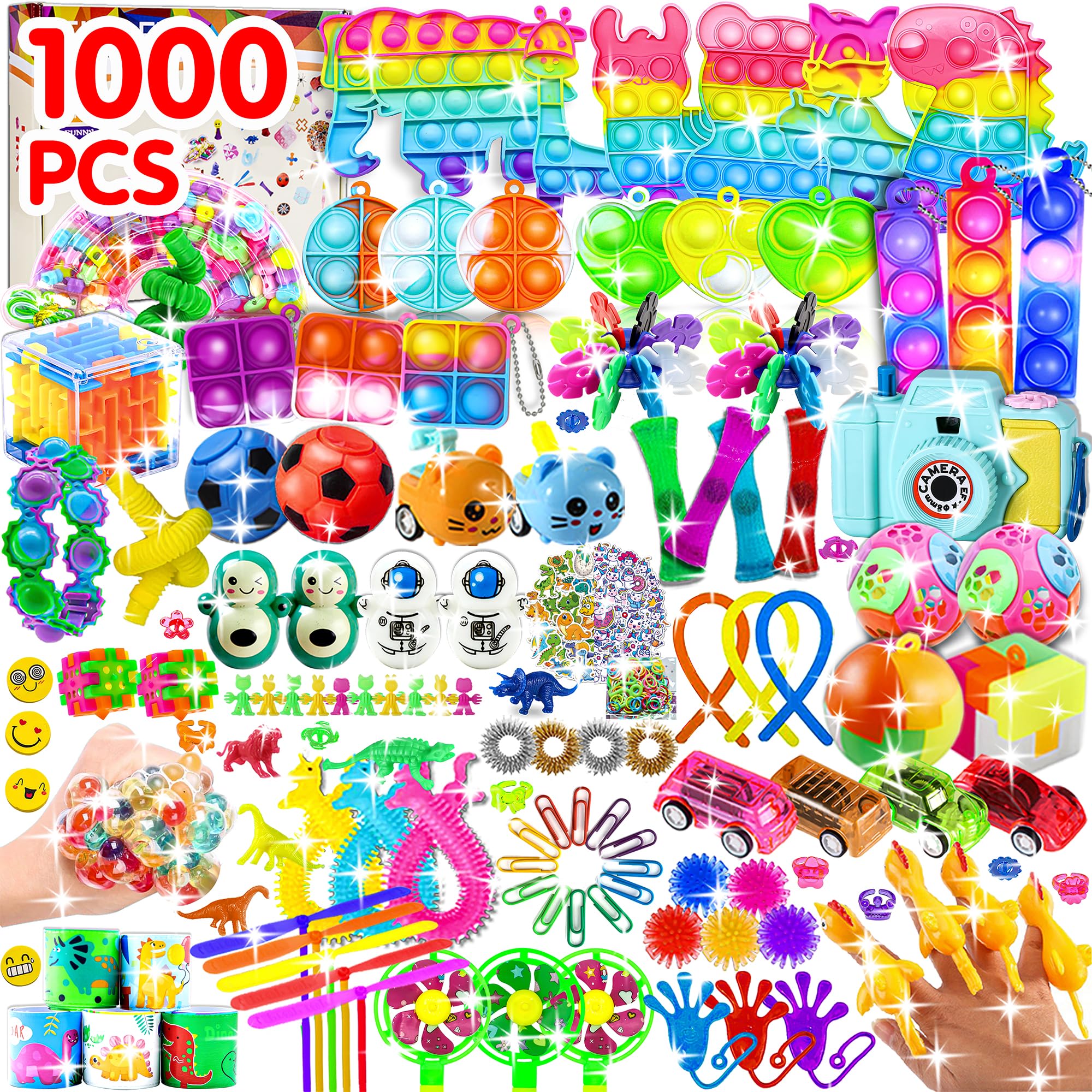 BicMan 1000pcs Party Favors & Fidget Toy Pack for Kids — Gifts, Classroom Prizes
