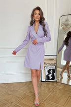 Bicotone loose-fitting classic navy dress