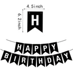 BIEUFBJI Beer Birthday Banner with Mug Pennant – Black & White Happy Birthday Decorations