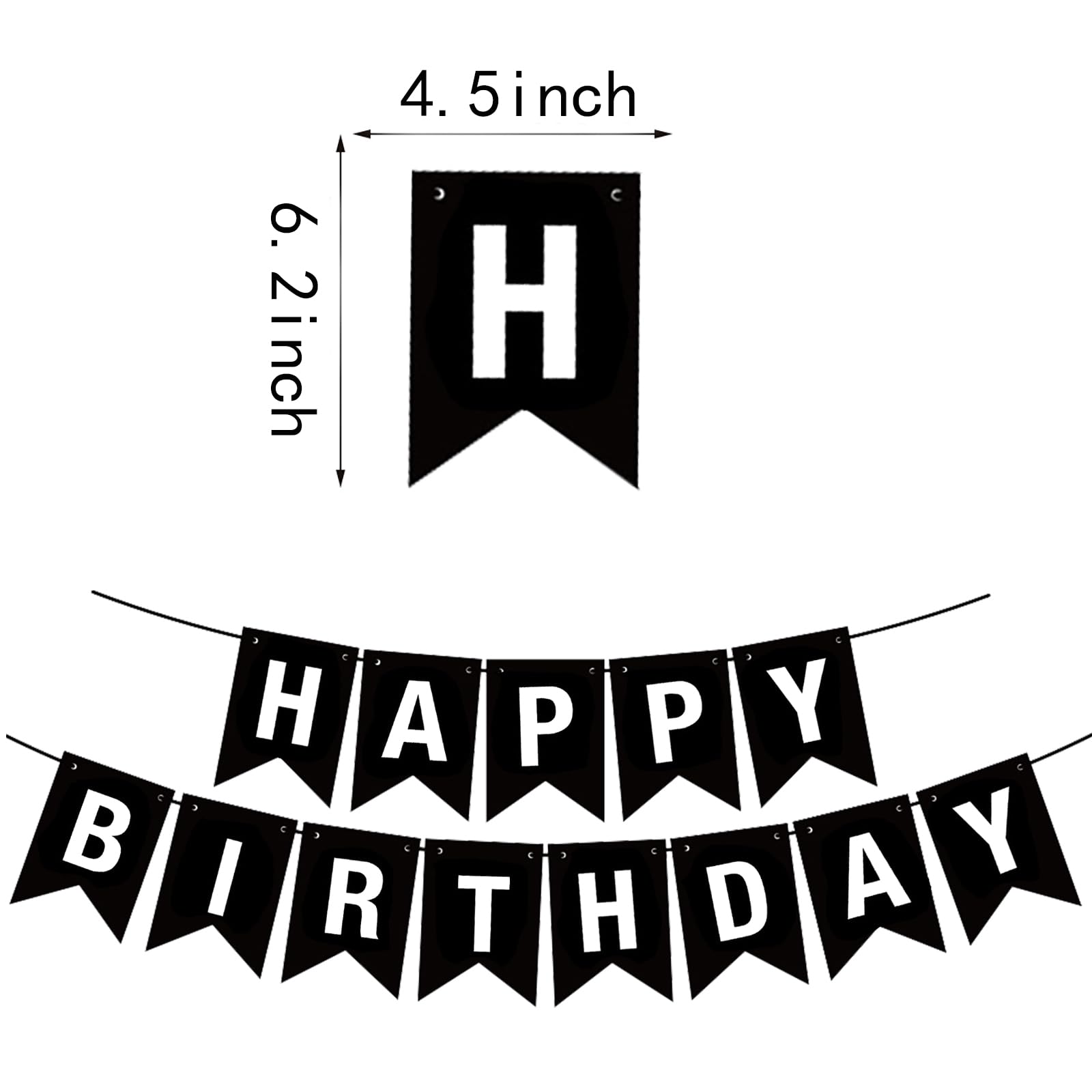 BIEUFBJI Beer Birthday Banner with Mug Pennant – Black & White Happy Birthday Decorations