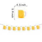 BIEUFBJI Beer Birthday Banner with Mug Pennant – Black & White Happy Birthday Decorations