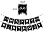 BIEUFBJI Race Car Birthday Banner – Checkered Party Decor for Boys