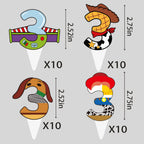 BIGKEOKI 40pcs Cartoon Story Cupcake Toppers for 3rd Birthday – Party Decorations