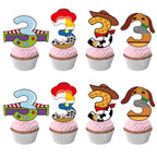 BIGKEOKI 40pcs Cartoon Story Cupcake Toppers for 3rd Birthday – Party Decorations