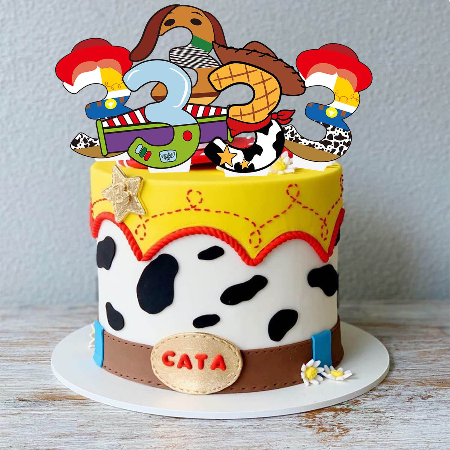 BIGKEOKI 40pcs Cartoon Story Cupcake Toppers for 3rd Birthday – Party Decorations