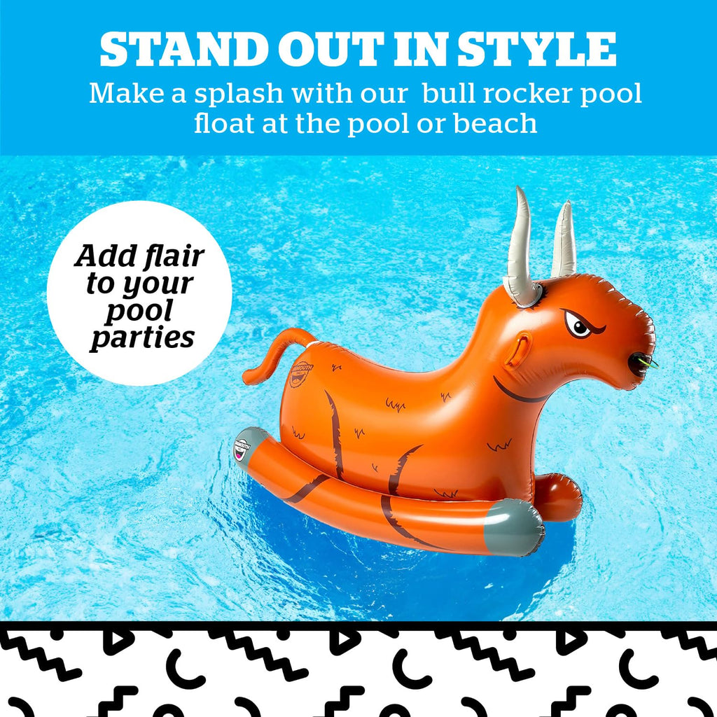 BigMouth Inc Giant Bull Rocker Pool Float – Inflatable Summer Party Water Toy