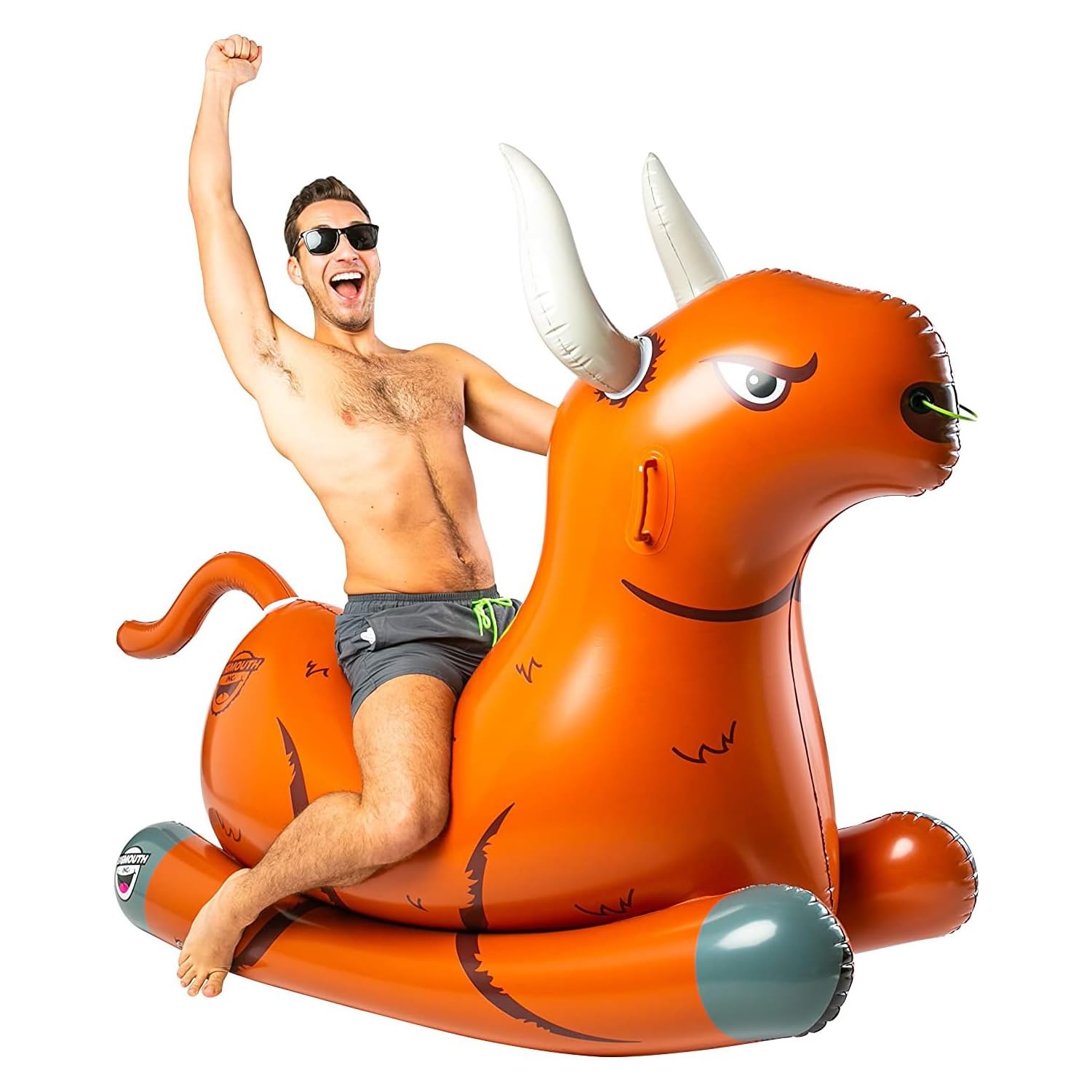 BigMouth Inc Giant Bull Rocker Pool Float – Inflatable Summer Party Water Toy