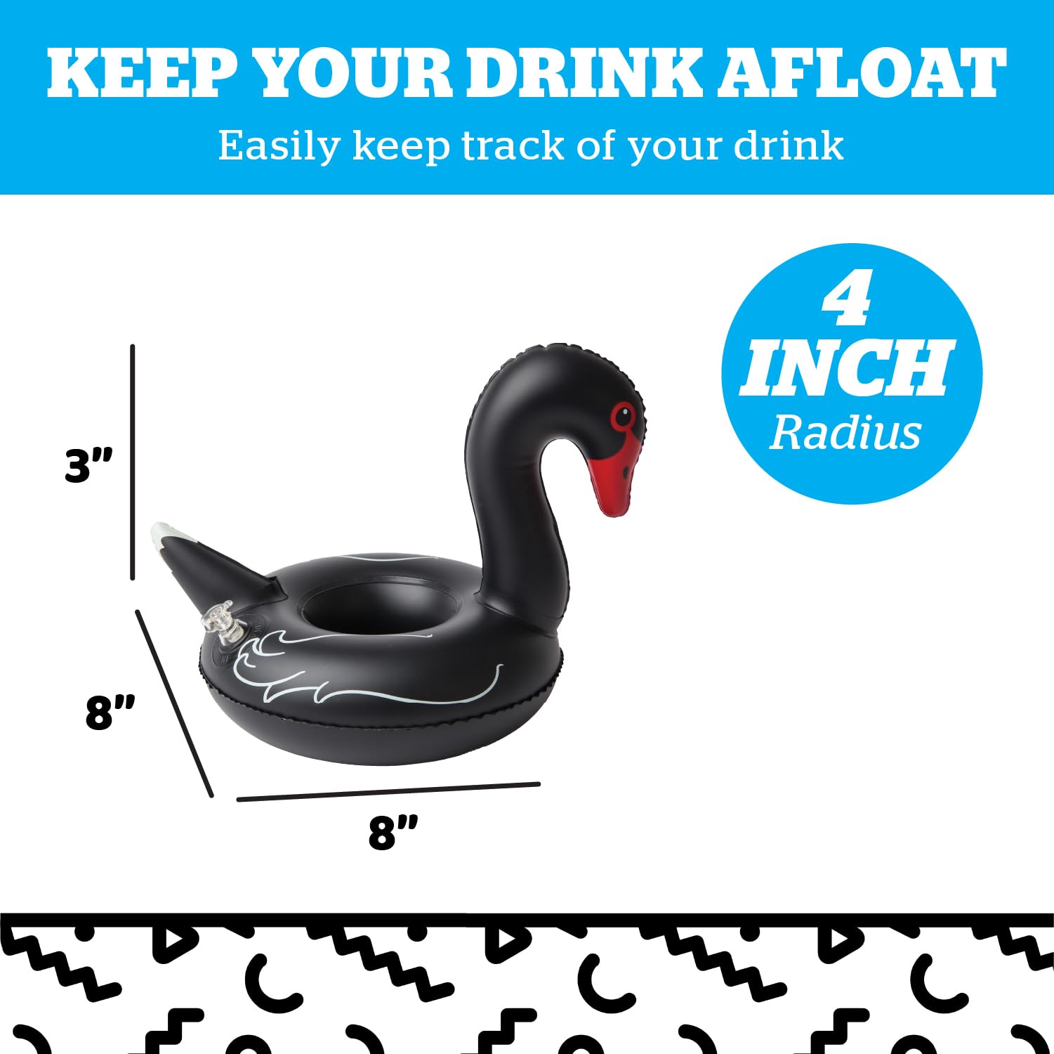 BigMouth Inc Inflatable Swan Drink Holder – Floating Cup Holder for Pool & Hot Tub