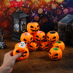 BILLMOSS Halloween Pumpkin Squishy Toys – 12-Pack Ghost Pop Favors (6 Colors) for Trick-or-Treat & Party Bags