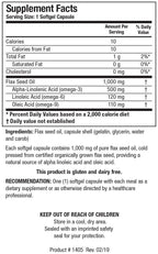 Biotics Research Leinsamenöl – 1000 mg pro Kapsel, kaltgepresster, organischer Leinsamen, 100 Weichkapseln, Herzgesundheit