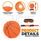 Birchio Basketball Pinata Bundle with Blindfold & Bat (13x13x4 in) | Sports Theme Birthday Party Decoration