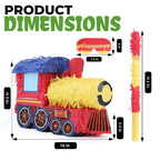 Birchio 3D Train Pinata Bundle – Blindfold & Bat Included | 16x10.6x6.7 in