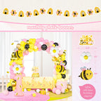 Birhgt Bee 1st Birthday Decorations for Girls – Yellow Pink Honey Bee Theme
