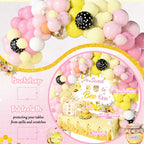 Birhgt Bee 1st Birthday Decorations for Girls – Yellow Pink Honey Bee Theme