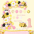 Birhgt Bee 1st Birthday Decorations for Girls – Yellow Pink Honey Bee Theme