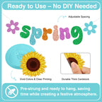 Biswiter 41Pc Hello Spring Decor Set | Banner, Paper Pom Poms & Butterfly Hanging Ornaments