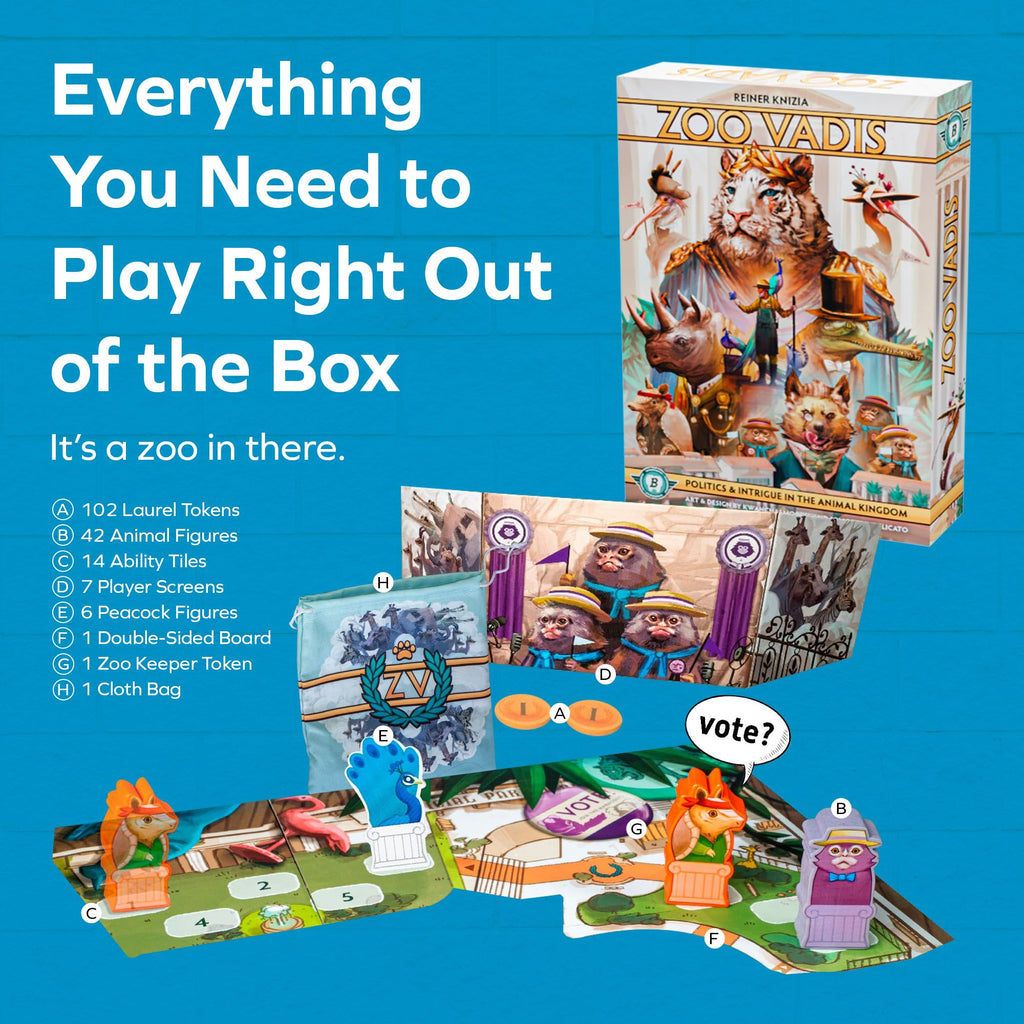 Bitewing Games Zoo Vadis Board Game | Strategic Animal Negotiation for Families & Adults