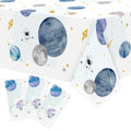 BkeeCten 3Pack First Trip Around The Sun Space Party Tablecloths – 86.6x51 Inch, Disposable Rectangle