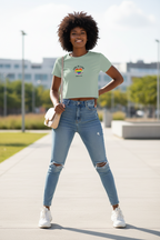 MEHZO LOVE IS LOVE Women’s Crop Tee | Bella+Canvas 8882