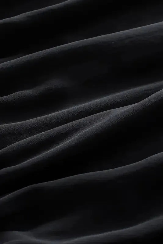 Black Pleated Loose Blouse Women UK