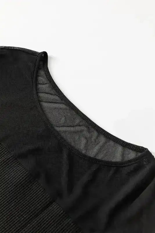 Black Sequin Lantern Sleeve Evening Blouse Women UK
