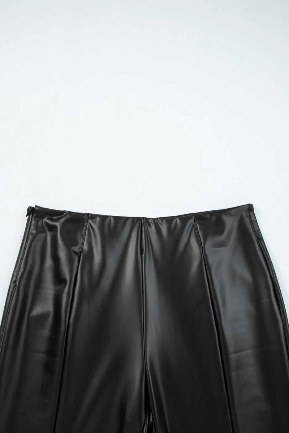 Black Vegan Leather High Rise Skinny Leggings