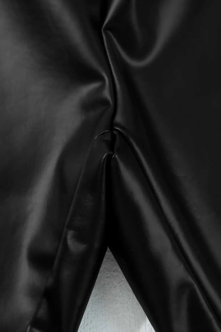 Black Vegan Leather High Rise Skinny Leggings