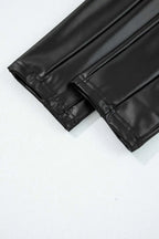 Black Vegan Leather High Rise Skinny Leggings