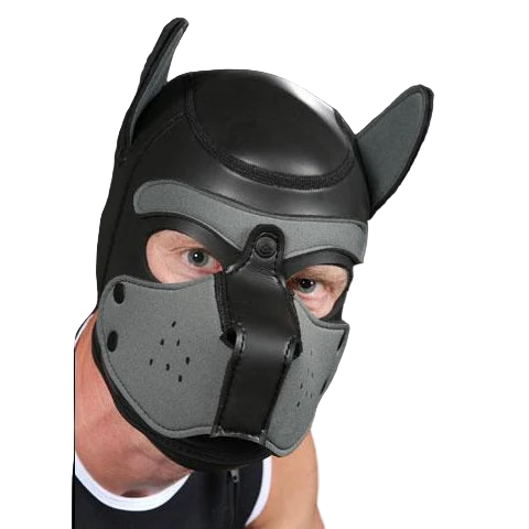 Mr S Leather NEOPRENE Puppy Hood | Black & Grey