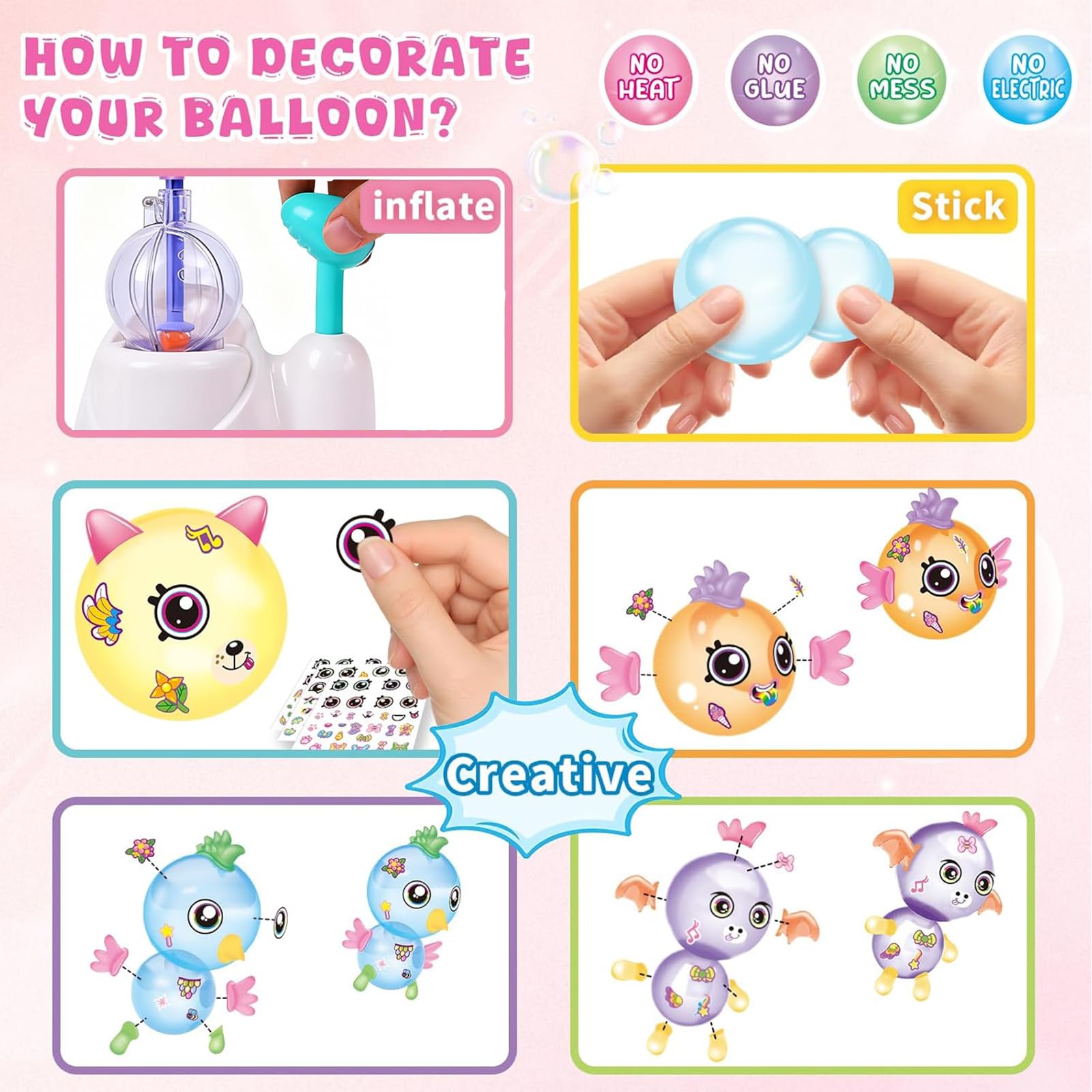 BlivEclat Balloon Animals Kit with Pump – DIY Sticky Balloons Maker for Kids