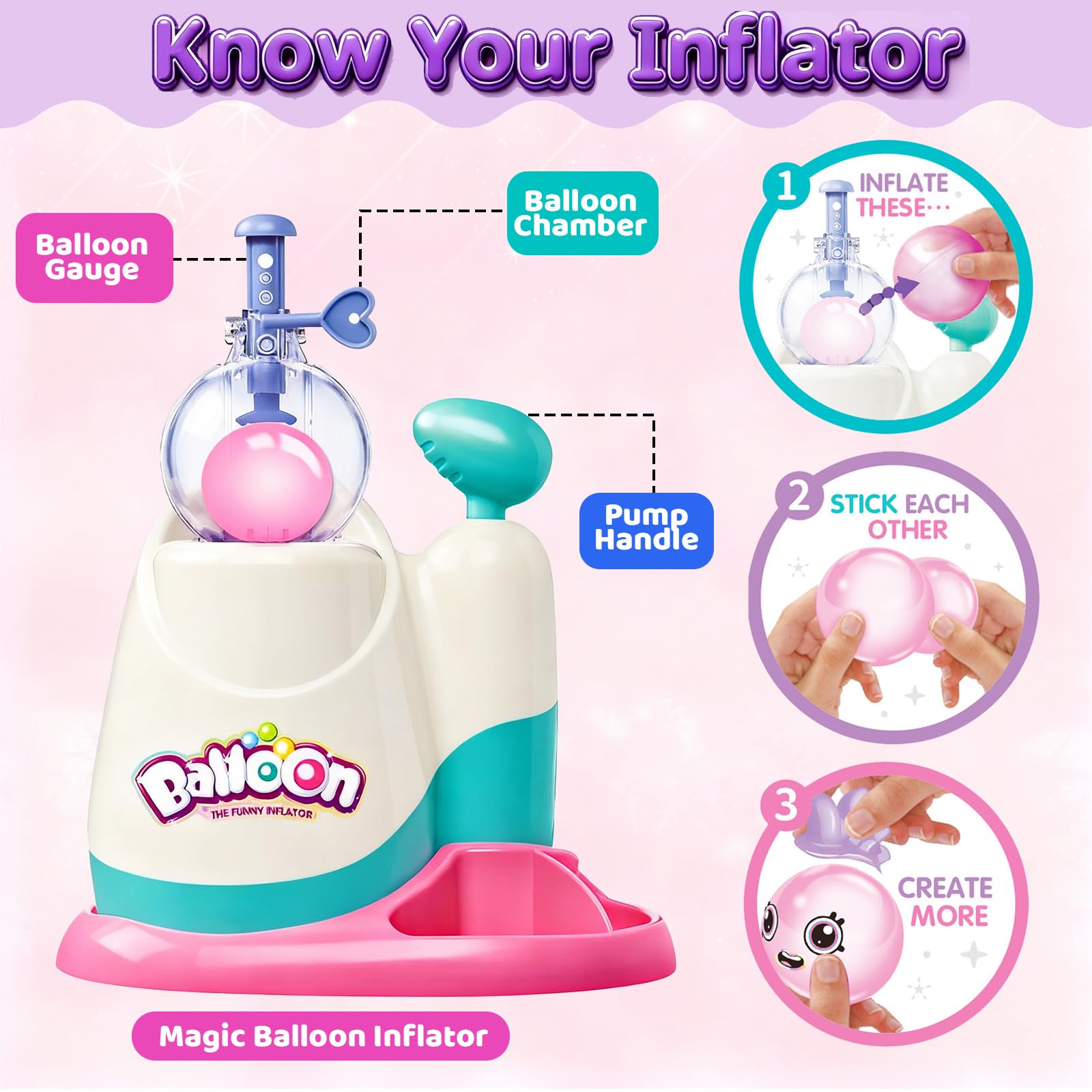 BlivEclat Balloon Animals Kit with Pump – DIY Sticky Balloons Maker for Kids