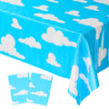 Blue Orchards Cloud Sky Table Covers (2-Pack) – 54x108 XL Tablecloths for Sky Themed Parties