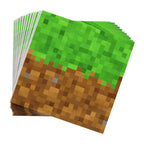 Blue Orchards Pixel Warrior Plates & Napkins (60 pcs) – 20 Guest Video Game Party Supplies