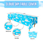 Blue Orchards Cloud Sky Table Covers (2-Pack) – 54x108 XL Tablecloths for Sky Themed Parties