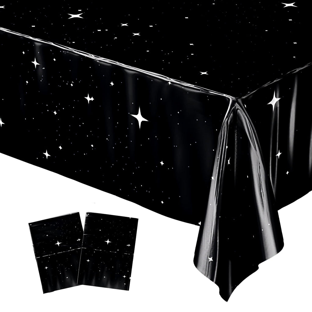 Blue Orchards Space Party Tablecovers (2-Pack) – 108 x 54 Galaxy Tablecloths