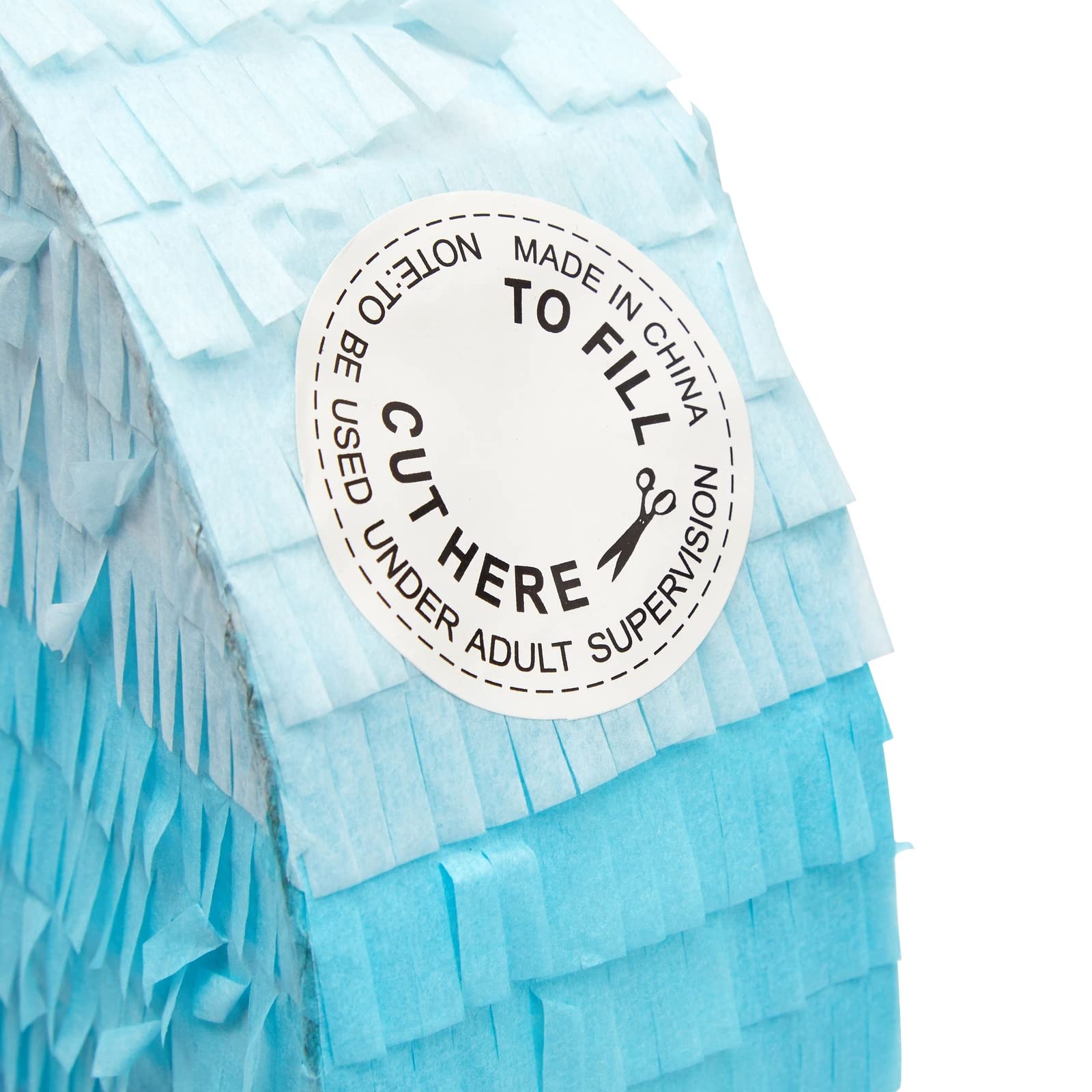 BLUE PANDA Ombre Blue Number 3 Pull String Pinata – Ocean-Themed Birthday Decor, 16.5 x 11.5 in