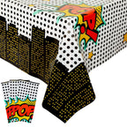 Blue Panda Comic Book Tablecloths 3-Pack – 54-by-108-in Disposable Party Covers