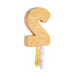 BLUE PANDA Pull String Pinata Number 2 – Ice Cream (16.5 x 11.5 x 3 in) Multicolor for 2nd Birthday