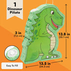 Blue Panda Dinosaur Pinata – Green, Small (12 x 15.5 x 3 in) | Boys Birthday Party Supplies